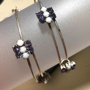 Alex and Ani Purple and White Sparkler Bracelets